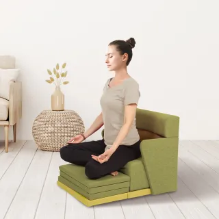 【心到位QUELEA】可調整冥想沙發 打坐椅 靜坐椅 禪坐椅 禪修椅(MCH1-香椰綠  靜心/冥想/打坐/禪修/盤坐)