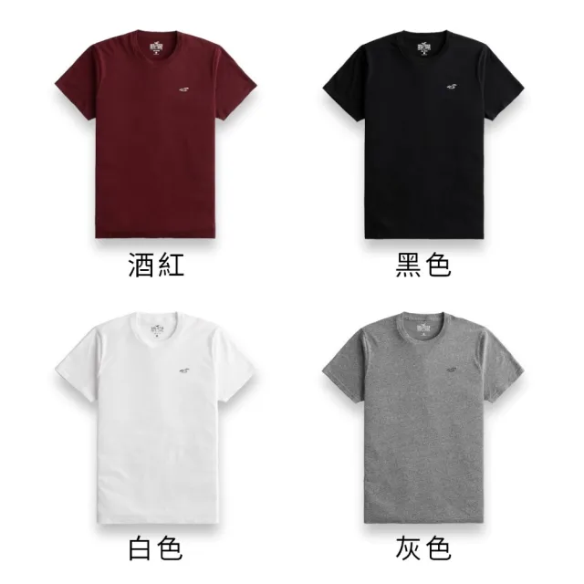 【HOLLISTER Co】海鷗 HCO 刺繡小標 男生 純棉 短袖T恤 男款 短TEE(多色可挑)