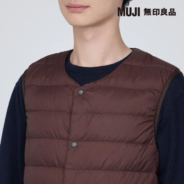 【MUJI 無印良品】男輕量羽絨抗靜電內裏無領背心(共4色)