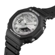 【CASIO 卡西歐】G-SHOCK 農家橡樹 造型纖薄 黑銀雙顯腕錶 45.4mm(GA-2100SB-1A)