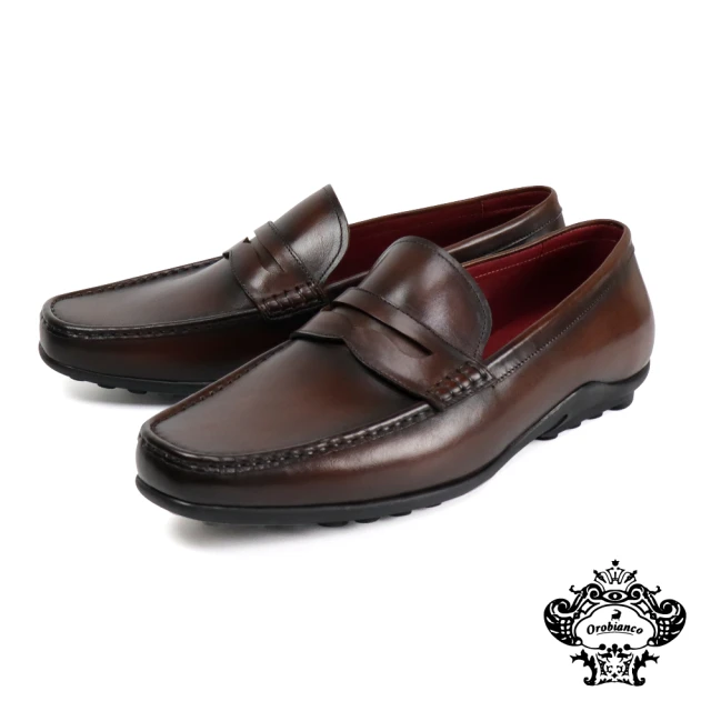 MAGNANNI 西班牙鞋襟小壓紋牛津鞋 棕色(25069-