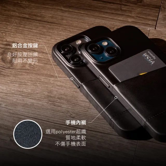 【Alto】iPhone 15 Pro Max 6.7吋 插卡式輕薄防摔皮革手機殼(真皮 插卡 防摔 輕薄)