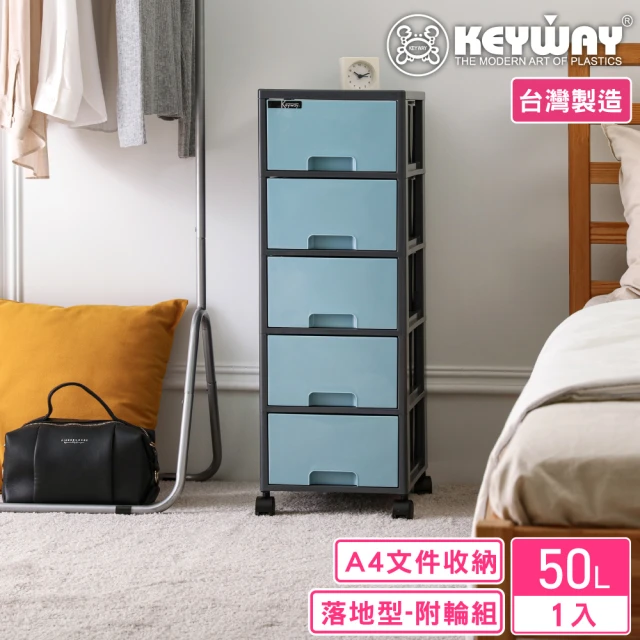 KEYWAY 聯府 面寬28.4-艾維五層櫃 附輪(辦公 A4紙適用 文件櫃 收納櫃 MIT台灣製造)