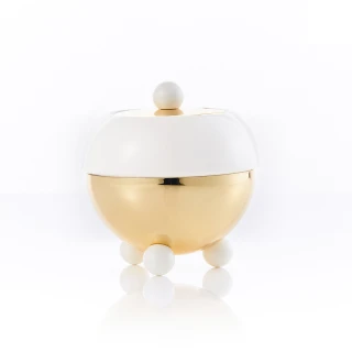 【TWG Tea】現代藝術系列糖罐 Design Gold Sugar Bowl in White(白/金)