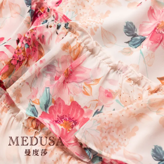 【MEDUSA 曼度莎】現貨-浪漫粉紅碎花雪紡裙（M-XL）｜雪紡裙 碎花雪紡裙(101-3110C)