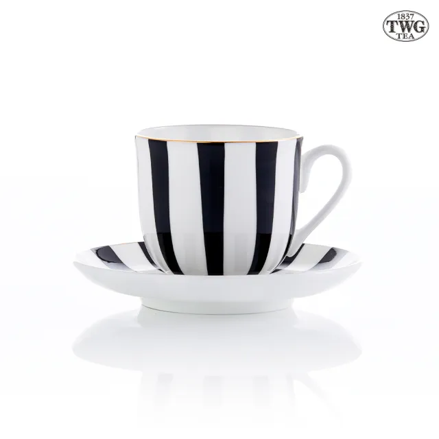 【TWG Tea】漾彩午茶杯組 Tea for Two Teacup & Saucer in Black(陶瓷/純黑 160ml)