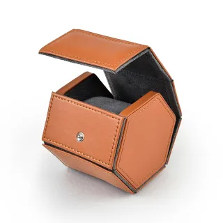 【P&W】名錶收藏盒 1支裝 超纖皮革 手工精品錶盒 六角(大錶適用 旅行收納盒 攜帶錶盒)