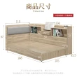 【IHouse】沐森 房間4件組 單大3.5尺(插座床頭+床底+收納床邊櫃+床頭櫃)