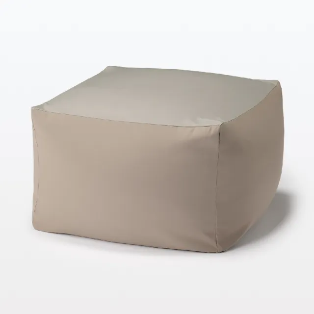 【MUJI 無印良品】懶骨頭椅套/聚酯平織/灰米/65X65本體用