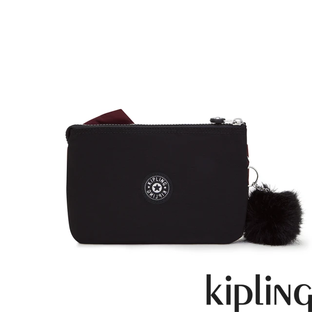 KIPLING官方旗艦館 岩石灰花卉線條印花掀蓋前袋手機包-
