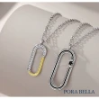 【Porabella】925純銀情侶款項鍊 男女款時尚小眾簡約 黑金白金小鑽誥石項鍊 Necklace 一對販售