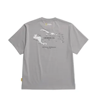 【國家地理服飾官方旗艦】CROW 加勒比海圖案涼感短袖T - 灰色(男女同款/涼感短袖T)