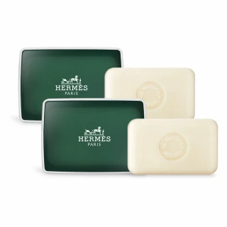 【Hermes 愛馬仕】DOrange Verte 橘綠之泉香皂(50gx2-附皂盒-國際航空版 香水皂)