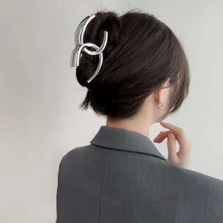 【Gulicc 古莉可】髮夾 韓版 大髮量 銀色 鯊魚夾(99購物節 生日 髮飾 頭飾 鯊魚夾 抓夾 禮物)