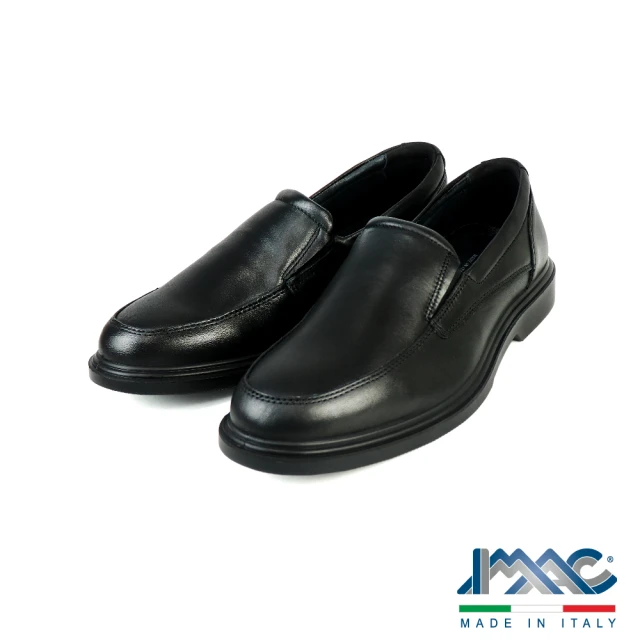 IMAC 義大利原廠超輕量氣墊綁帶休閒皮鞋 黑色(65007