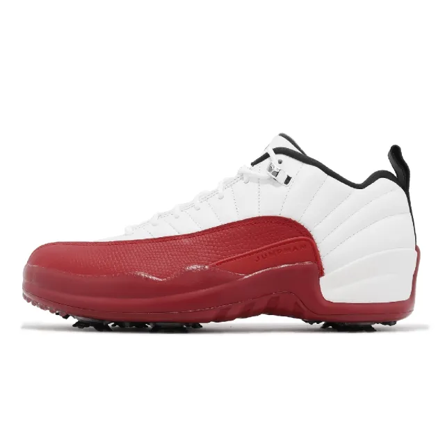 NIKE 耐吉】高爾夫球鞋Air Jordan XII Low 男鞋白紅可拆式鞋釘