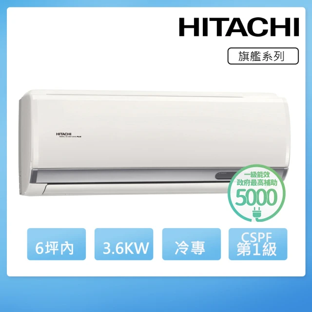 HITACHI 日立 6坪內一級能效冷專變頻分離式冷氣(RAC-36QP/RAS-36HQP)