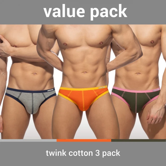 【哈利男孩】ADDICTED 經典棉質撞色三角☆著_三入組 - 3 PACK TWINK COTTON - AD1191P