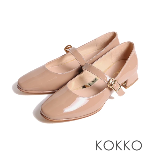 KOKKO 集團KOKKO 集團 知性瑪莉珍漆皮舒弧低跟鞋(可可色)