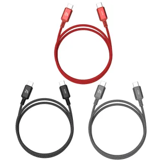 【ADAM 亞果元素】CASA S120 USB-C 對 USB-C 60W 編織充電傳輸線(120CM)