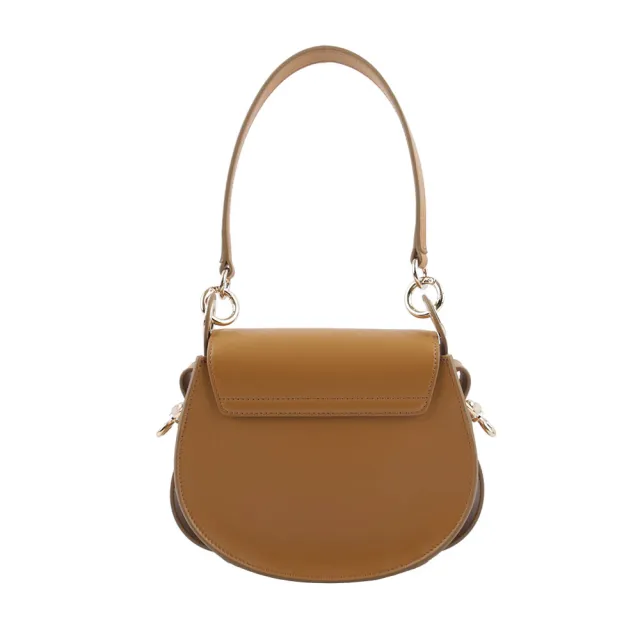 【Chloe’ 蔻依】Tess Small Bag 小牛皮拼麂皮肩背/斜背二用包(陶棕色)