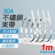 【工具達人】不鏽鋼束帶 金屬束帶 白鐵束帶 卡扣束帶 包裝固定帶 束線帶 強力束環 10入組(190-SUSCT1M)