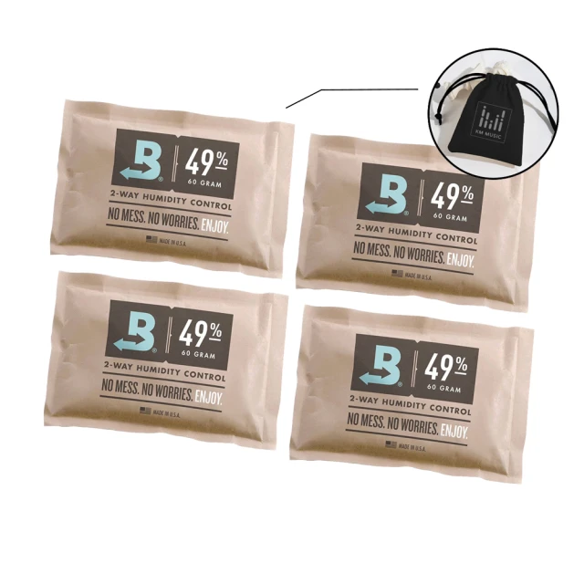 KM MUSIC 美國 Boveda 49% 樂器雙向濕度控制包 防潮包 4入組(附收納袋 防潮包 濕度控制 相機防潮)