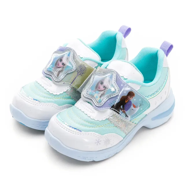 【MOONSTAR 月星】童鞋迪士尼冰雪奇緣電燈鞋(紫、白綠、藍三色任選)