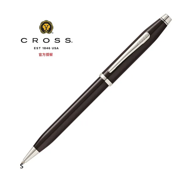 【CROSS】新世紀系列 黑亮漆白夾原子筆(AT0082WG-102)