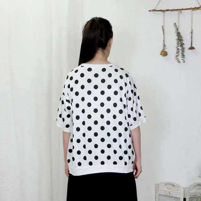 【Hana Mokuba】花木馬日系女裝寬鬆休閒趣味立體大口袋波點T恤(T恤)