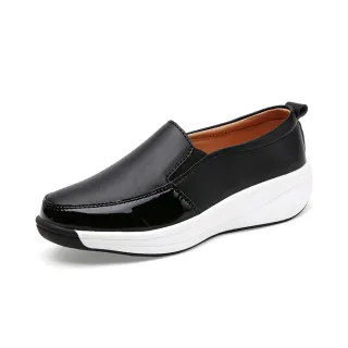 【SOFT WALK 舒步】真皮休閒鞋 厚底休閒鞋/真皮舒適百搭時尚厚底休閒鞋(黑)