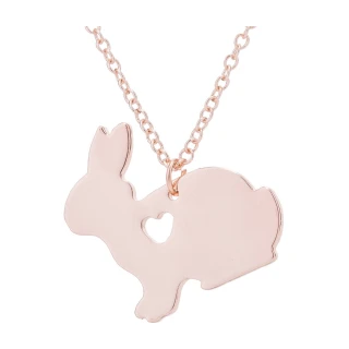 【VIA】白鋼項鍊 小兔項鍊/動物系列 可愛小兔造型白鋼項鍊(玫瑰金色)