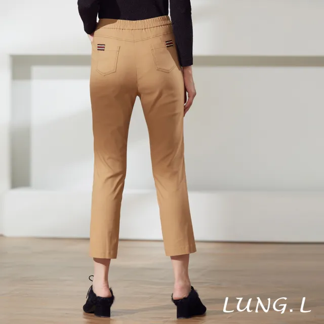 【LUNG.L 林佳樺】LN49E 卡其色彈性九分褲(女裝)