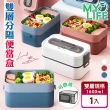 【MY LIFE 漫遊生活】北歐附餐具雙層保鮮盒(便當盒)