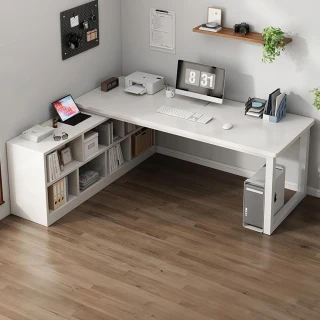 【HappyLife】收納櫃式轉角書桌 140公分加寬 Y11410(轉角桌 轉角書桌 收納書桌 電腦桌 工作桌 辦公桌)