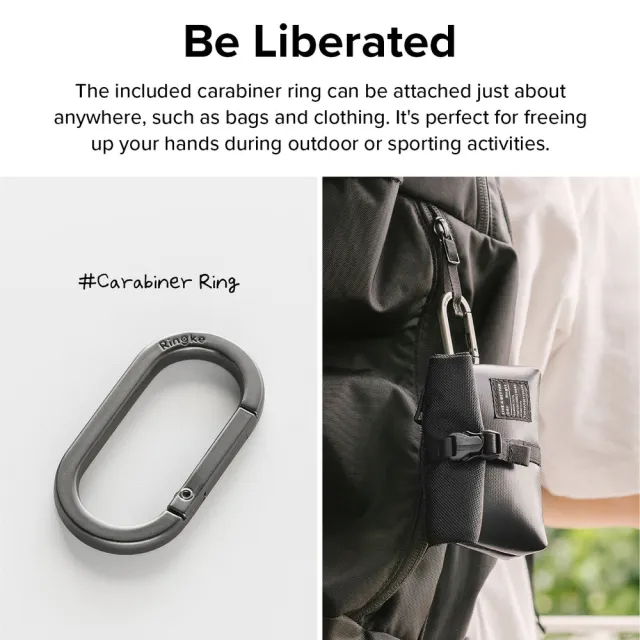 【Ringke】Mini Pouch Tarpaulin Roll Top 捲頂防水布收納袋 附登山扣 黑 藍 黃(Rearth 小物 尼龍 防水布)