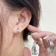 【KT DADA】圈圈耳環 麻花耳環 純銀耳環 C型耳環 韓國耳環 氣質耳環 半圓耳環 個性耳環 小眾質感耳環