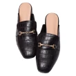 【Ann’S】自己喜歡最重要-石頭紋金扣粗跟方頭穆勒鞋4.5cm(黑)