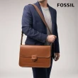 【FOSSIL 官方旗艦館】Lennox 真皮復古翻蓋郵差包-咖啡色 MBG9613210