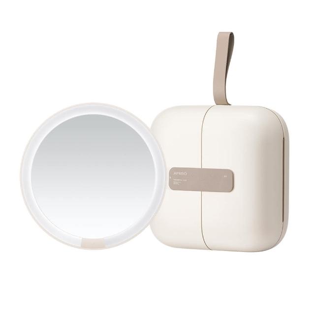 【AMIRO】Cube S 行動LED磁吸美妝鏡折疊收納化妝箱-白色(化妝鏡 化妝包 新秘 彩妝師 旅行化妝鏡 包包鏡)