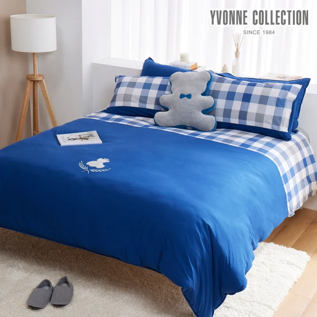 YVONNE 以旺傢飾YVONNE 以旺傢飾 100%美國純棉被套+枕套組-皇家熊 深海藍(雙人)