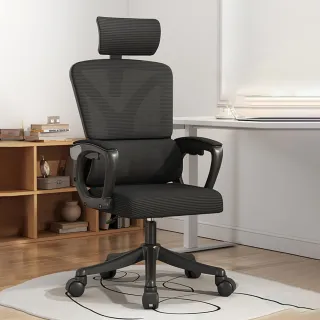 【坐得正】黑框黑網+頭枕 雙背 無擱腳款辦公椅 電腦椅 人體工學椅 升降椅 電競椅 旋轉椅(OA310BKP)