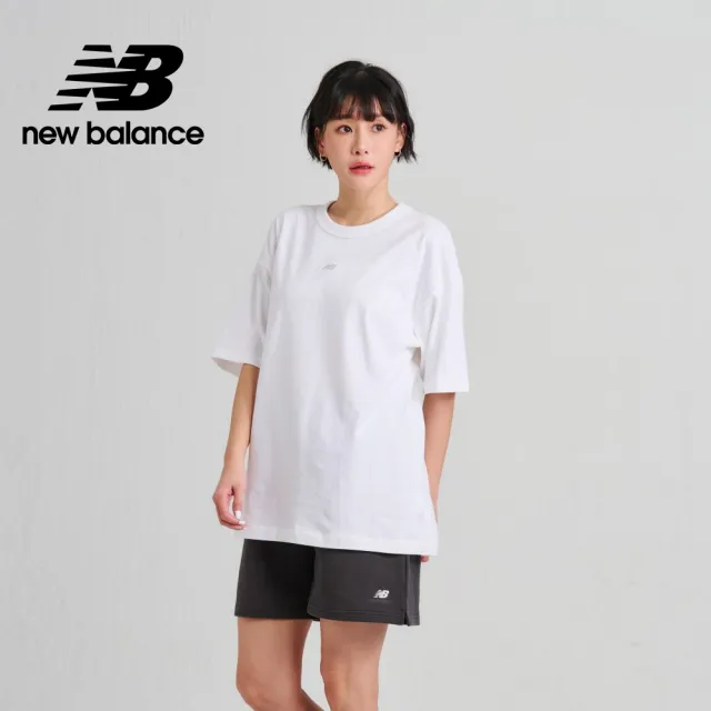 【NEW BALANCE】NB 寬鬆圓領刺繡LOGO短袖上衣_女裝_白色_AWT33510WT(亞版 版型正常)
