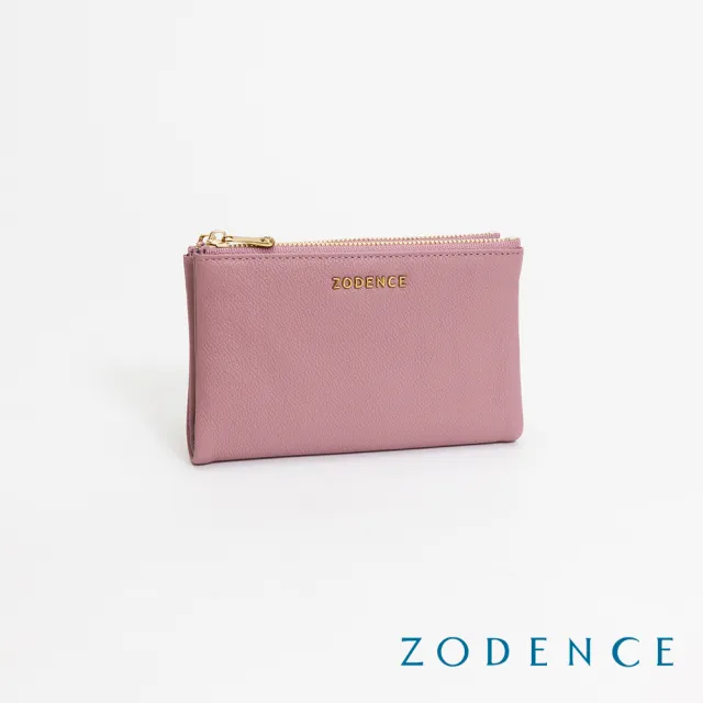 【ZODENCE 佐登司】LIZ進口牛皮對開輕薄中夾(藕粉)