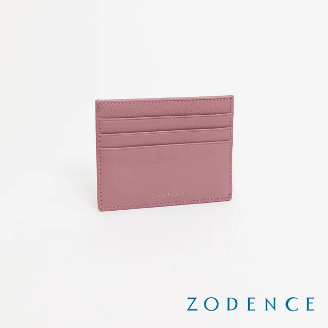 【ZODENCE 佐登司】LIZ進口牛皮輕薄卡片夾(藕粉)