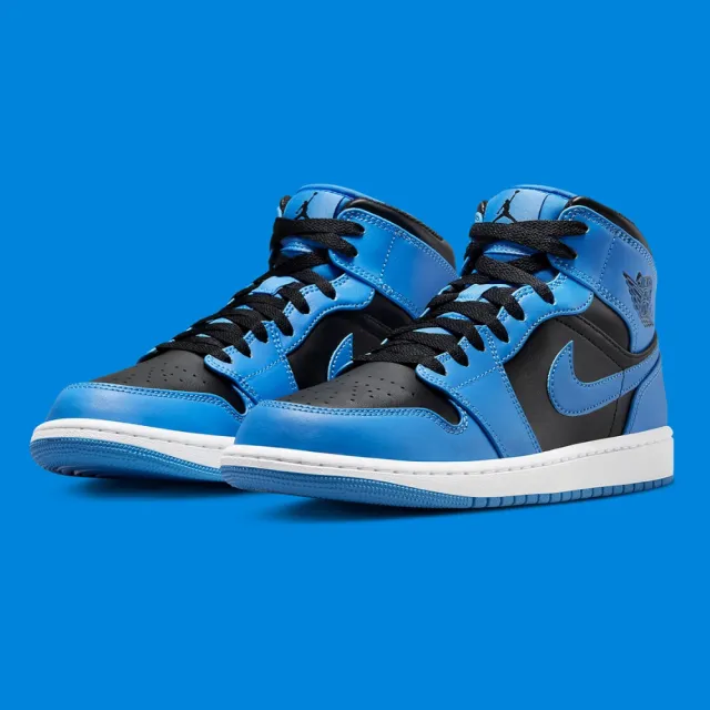 NIKE 耐吉】休閒鞋Air Jordan 1 Mid University Blue 大學藍黑藍男鞋