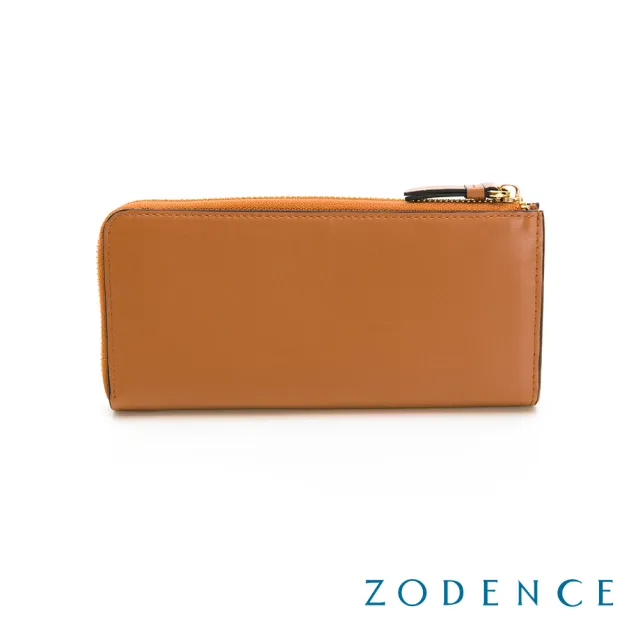 【ZODENCE 佐登司】FLIP雙面牛皮拉鍊長夾(深駝)