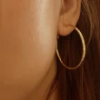 【CReAM】Jamal歐美圓圈合金鍍18K金色 切面紋路女耳環(新年 過年 送禮 禮物)