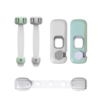 【DREAMCATCHER】5入組 兒童安全鎖(安全鎖/抽屜鎖/冰箱鎖/櫥櫃鎖/安全鎖扣)