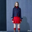 【iROO】紅色百褶短裙